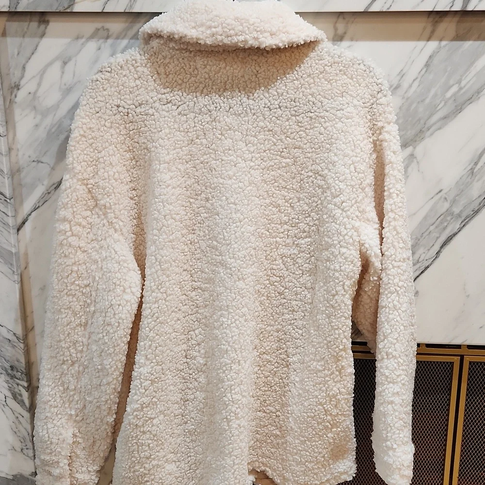 Steve Madden Off-White Sherpa Coat - Picture 5 of 10